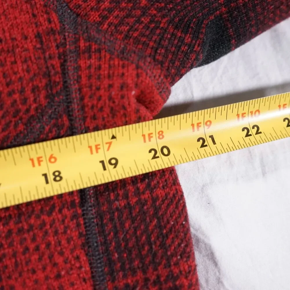 The North Face Quarter Zip Fleece Jacket Red Black Plaid Rare Mens Small